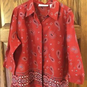 Liz Claiborne large bandanna Button up shirt
